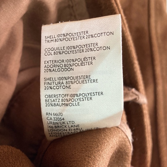 Anthropologie | Faux Suede Moto Jacket Brown Cropped Biker Size XXS - Picture 12 of 12